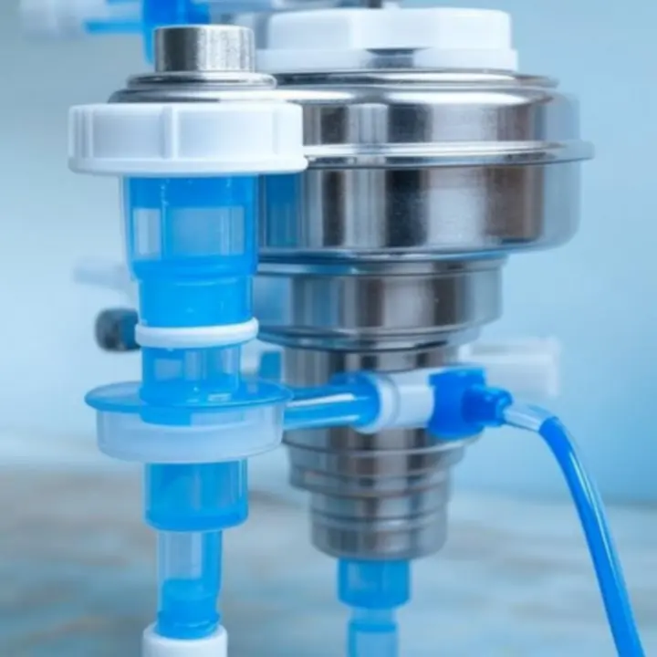 Zbliżenie na materiały i wykończenie filtrów wody Pure Water IO