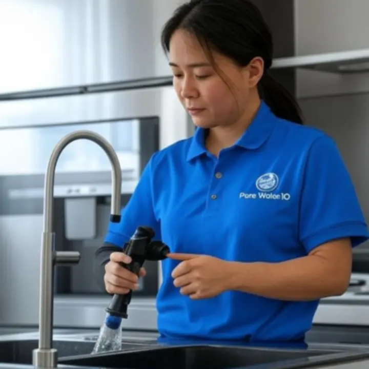 Zespół serwisowy Pure Water IO podczas pracy nad systemem filtracji